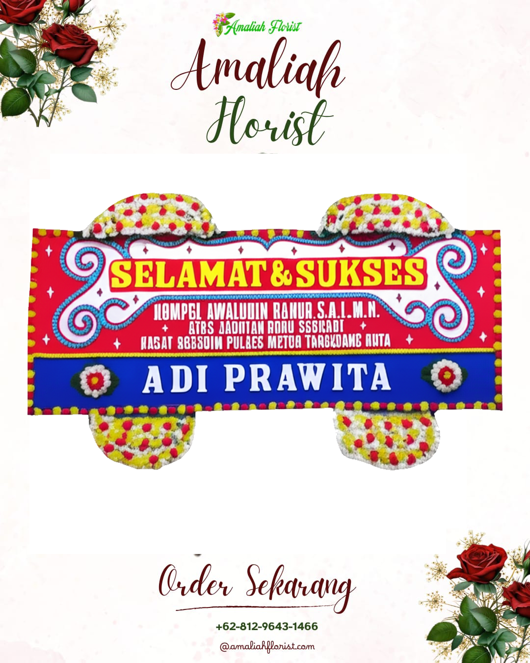 Papan Bunga Ucapan Selamat Puhpelem